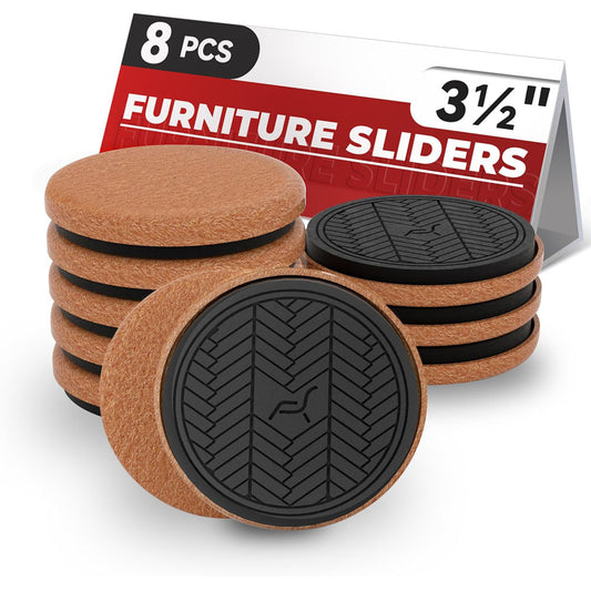 Felt Furniture Sliders for Hardwood Floors, Furniture Pads for Wood Floors, Furniture Movers for Heavy Duty Furniture, Move Furniture Easily