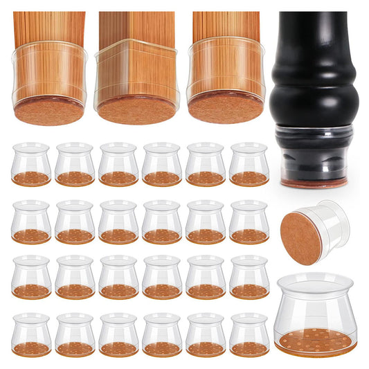 24 pcs Chair Leg Floor Protectors, Furniture Felt Pads Silicone Covers caps for Chairs,Chair Leg Protectors for Hardwood Floors