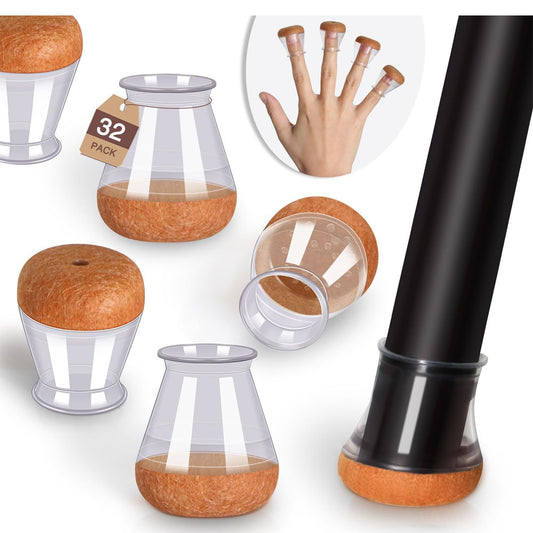 Chair Leg Floor Protectors Chair Leg Protectors for Hardwood Floors Felt Silicone Caps Strengthen Bottom Protection Non Slip Reduce Noise