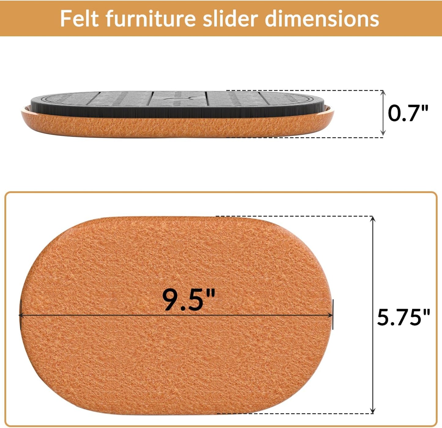 Felt Furniture Sliders for Hardwood Floors, Furniture Pads for Wood Floors, Furniture Movers for Heavy Duty Furniture, Move Furniture Easily