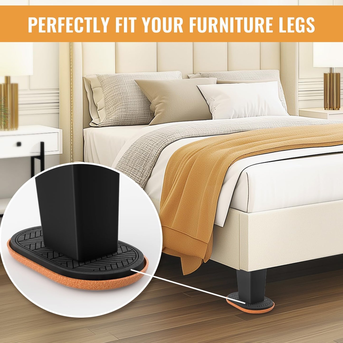 Felt Furniture Sliders for Hardwood Floors Large 9-1/2 Inch x 5-3/4 Inch Oval Reusable Furniture Slider with Extra Thick Design - Heavy-Duty Furniture Movers - Felt Sliders Effortless Moving