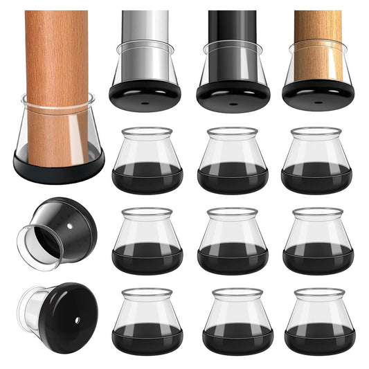 Chair Leg Floor Protectors for Hardwood Floors and Carpet Silicone Covers to Protect Wood Tile Floors Chair Sliders Non Slip Reduce Noise 28 Pcs Clear Round