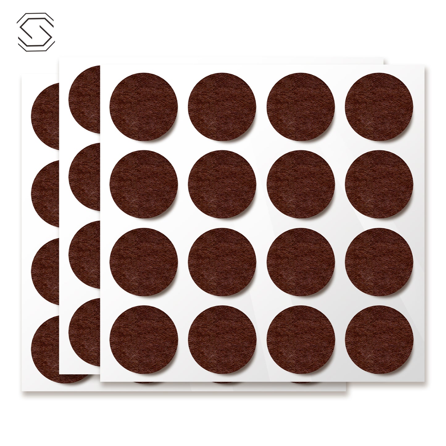 Felt Furniture Pads 48 PCS ,  Furniture Sliders, Chair Leg Floor Protectors for Hardwood Floors, Cabinet Bumpers, Reduce Noise and Anti Scratch(Brown)