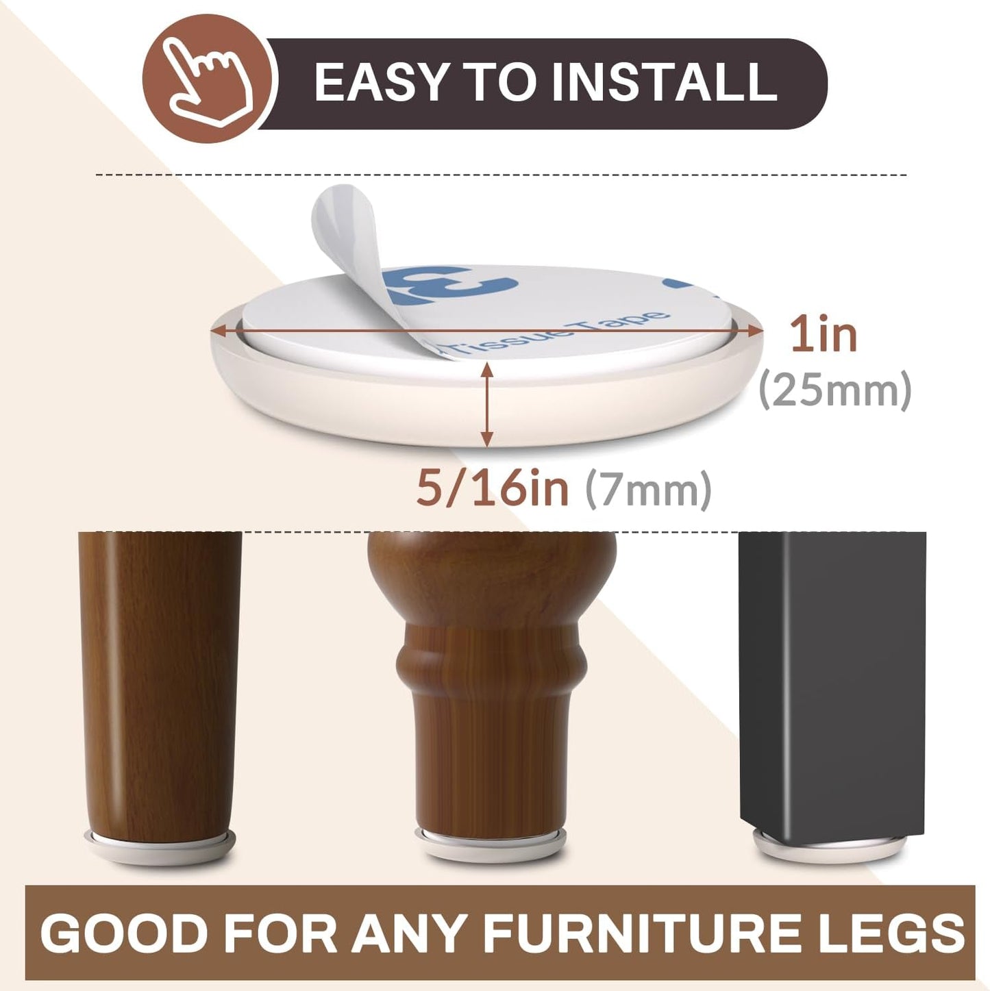 Furniture Sliders for Carpet,  Adhesive Chair Leg Sliders for Hardwood Floors, Furniture Movers Sliders for Furniture, Furniture Sliders Move Furniture Easily