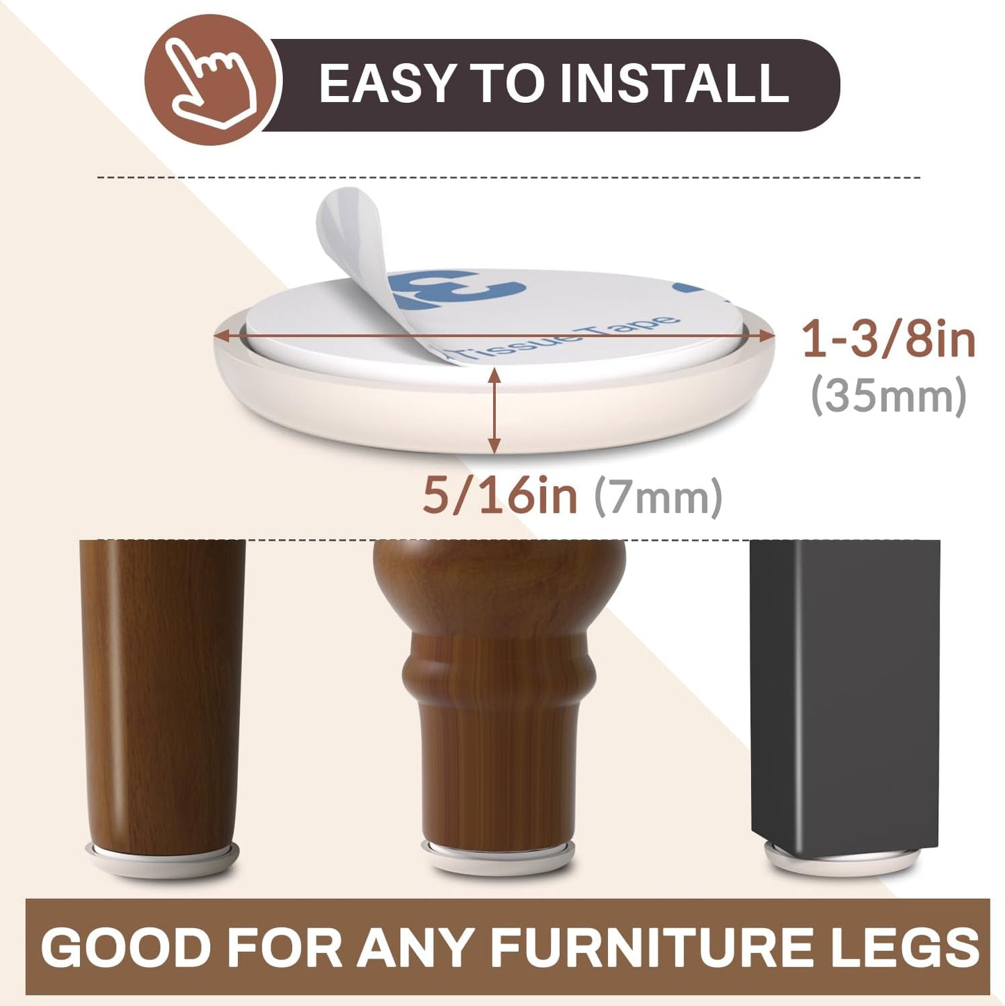 Furniture Sliders for Carpet,  Adhesive Chair Leg Sliders for Hardwood Floors, Furniture Movers Sliders for Furniture, Furniture Sliders Move Furniture Easily