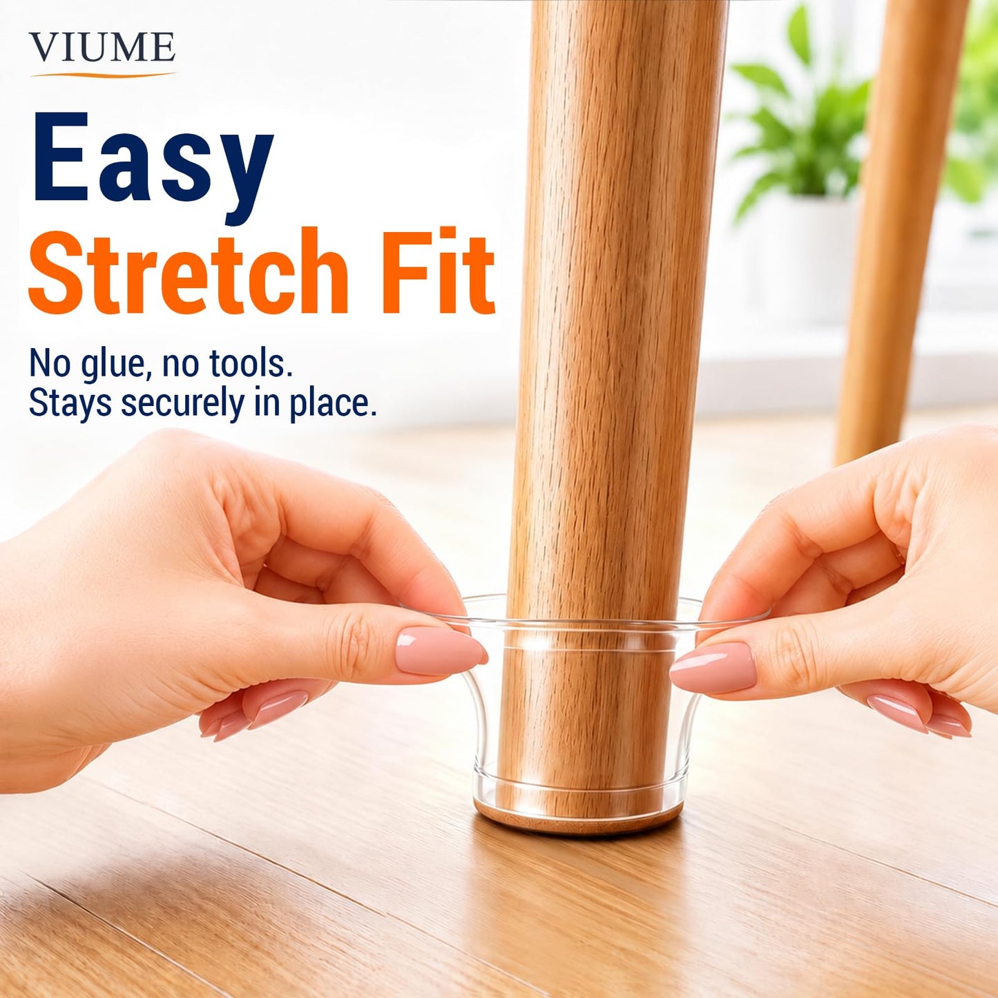 VIUME 24 Pcs Chair Leg Floor Protectors for Hardwood Floors Round Silicone Covers Felt Pads Furniture Leg Caps Anti-Scratch Reduce Noise Fit (1-5/16" to 2")